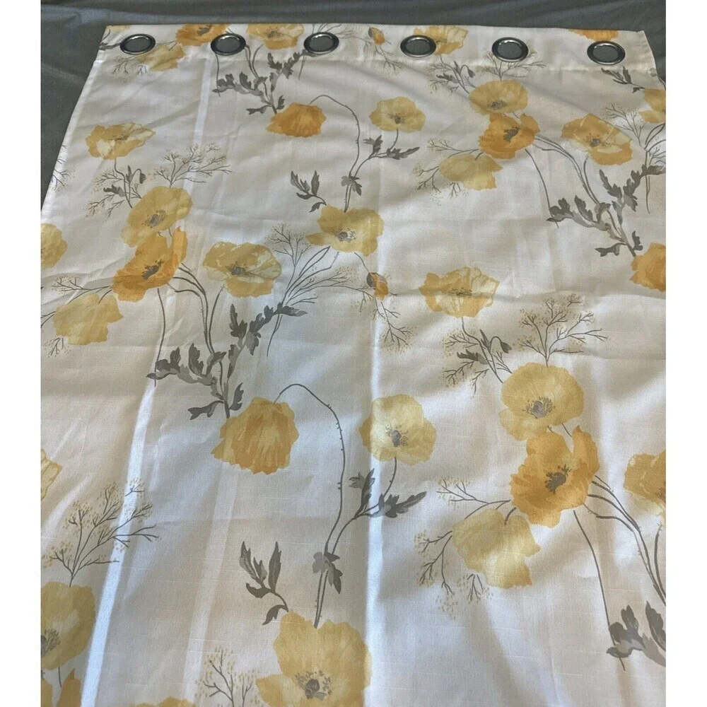 Laura Ashley Poppy Meadow Primrose Curtain Panel Yellow Flower‎ 36” X 84”